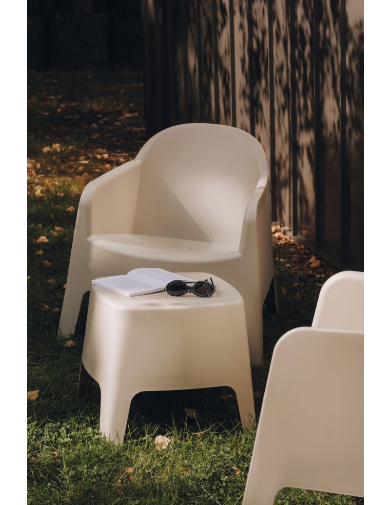 Gartensessel 4er-Set, Monoblock, seidenmatt, stapelbar – Taupe | Töpferkönig