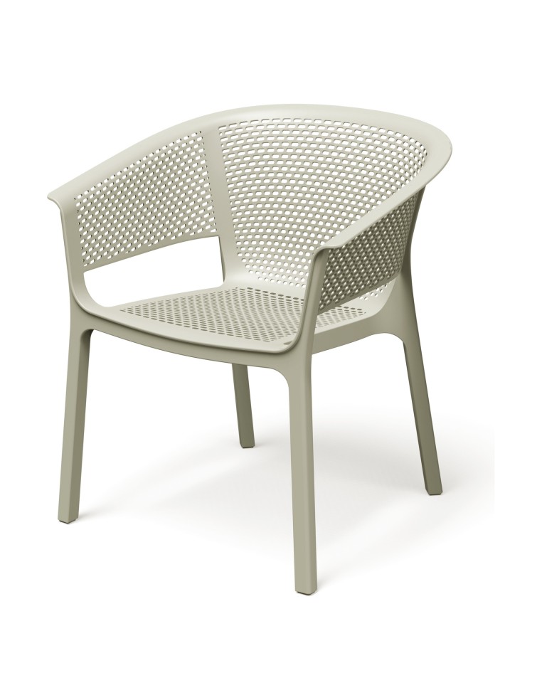 Gartensessel 4er-Set mit Lochmuster, stapelbar – Sandbeige | Töpferkönig