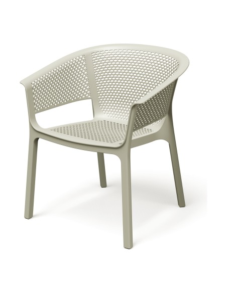 Gartensessel 4er-Set mit Lochmuster, stapelbar – Sandbeige | Töpferkönig