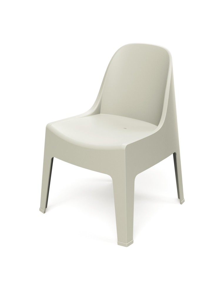 Gartenstuhl 4er-Set, Monoblock, seidenmatt, stapelbar – Sandbeige | Töpferkönig