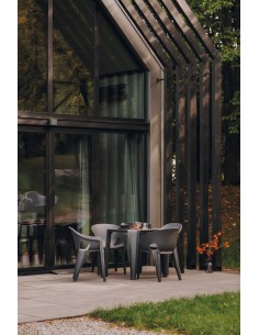 Gartenstuhl mit Armlehnen 4er-Set, klassisch, stapelbar – Sandbeige | Töpferkönig 2