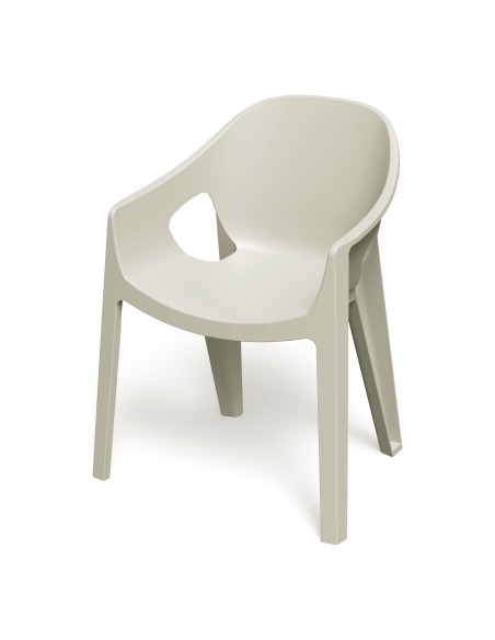 Gartenstuhl mit Armlehnen 4er-Set, klassisch, stapelbar – Sandbeige | Töpferkönig
