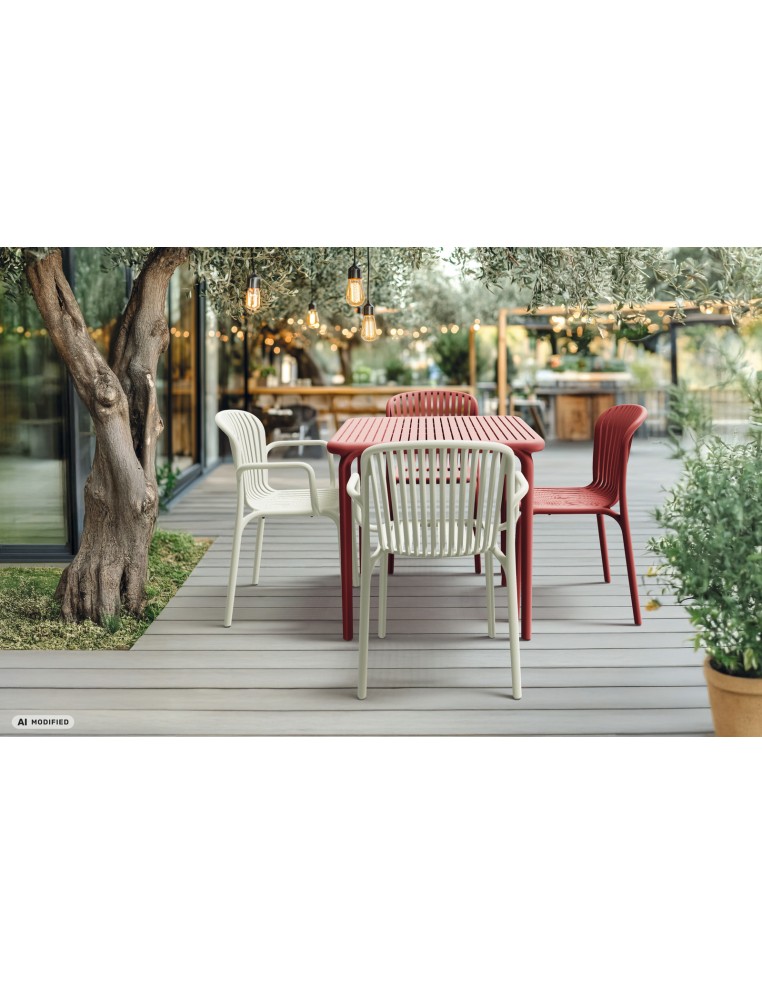 Gartentisch quadratisch mit Lamellen – Grau | Töpferkönig