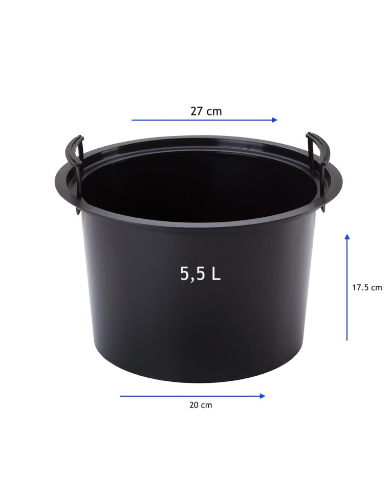 Pot de fleurs rond S à relief ondulé Ø30 × 34 cm, 14,6 L – Anthracite | Töpferkönig