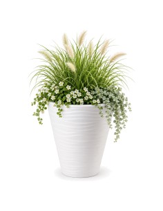 Vaso rotondo M con rilievo a onde Ø35 × 40 cm, 21 L – Bianco | Töpferkönig 2