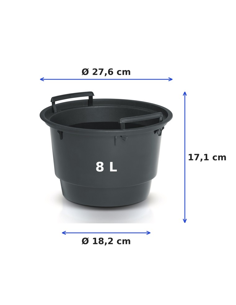 Cuenco para plantas redondo L Ø38 × 25 cm estriado, 18 L – Blanco | Töpferkönig