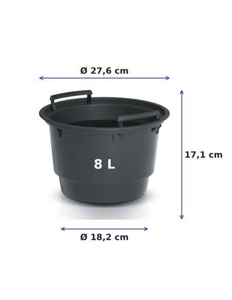 Pflanzschale rund L Ø38 × 25 cm Gerillt, 18 L – Weiß | Töpferkönig