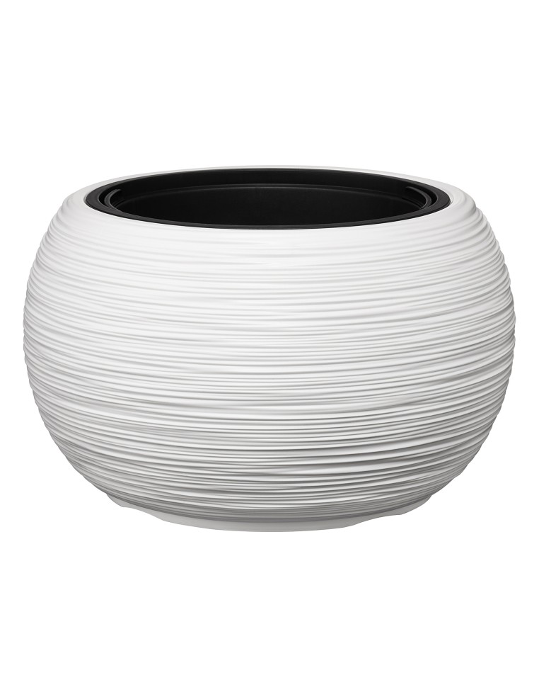 Pflanzschale rund L Ø38 × 25 cm Gerillt, 18 L – Weiß | Töpferkönig