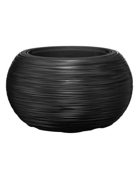 Pflanzschale rund XL Ø44 × 27 cm Gerillt, 32 L – Anthrazit | Töpferkönig