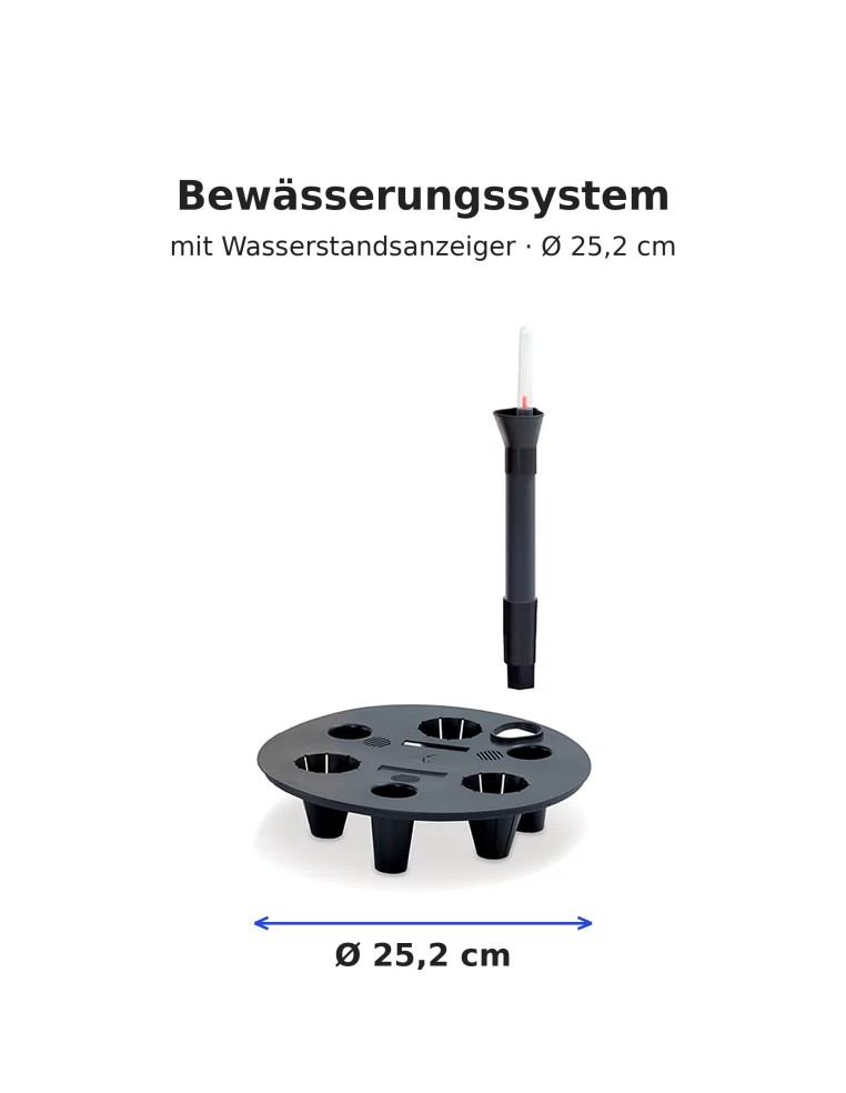 Vasque ronde XL Ø44 × 27 cm rainurée avec système d'arrosage, 32 L – Blanc | Töpferkönig