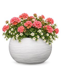 Plantenschaal rond XL Ø44 × 27 cm geribbeld, 32 L – Wit | Töpferkönig