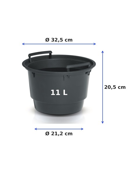 Pflanzschale rund XL Ø44 × 27 cm Gerillt, 32 L – Weiß | Töpferkönig