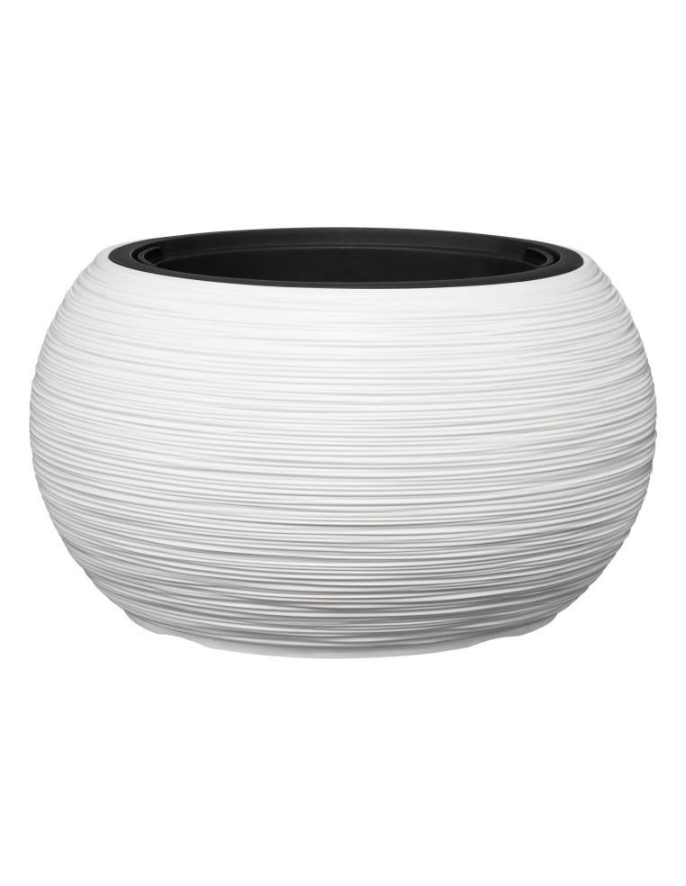 Plantenschaal rond XL Ø44 × 27 cm geribbeld, 32 L – Wit | Töpferkönig