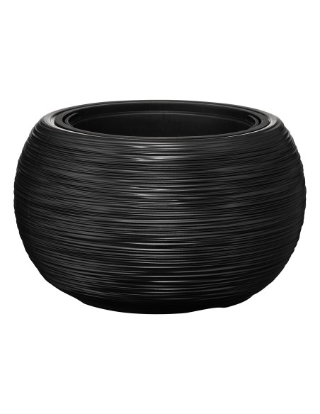 Vasque ronde L Ø38 × 25 cm rainurée, 18 L – Anthracite | Töpferkönig