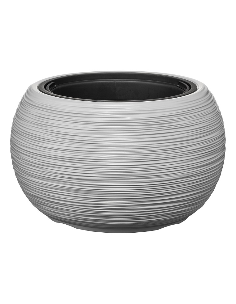 Pflanzschale rund L Ø38 × 25 cm Gerillt, 18 L – Grau | Töpferkönig