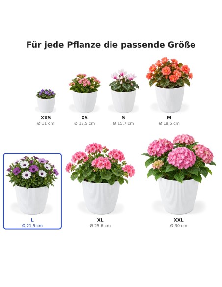 Coprivaso rotondo L Ø22 × 18 cm rigato, 5,2 L – Bianco