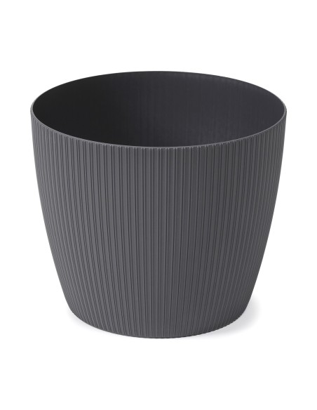 Coprivaso rotondo M Ø19 × 15 cm rigato, 3 L – Antracite