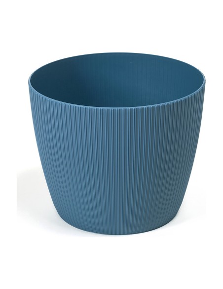 Coprivaso rotondo M Ø19 × 15 cm rigato, 3 L – Blu