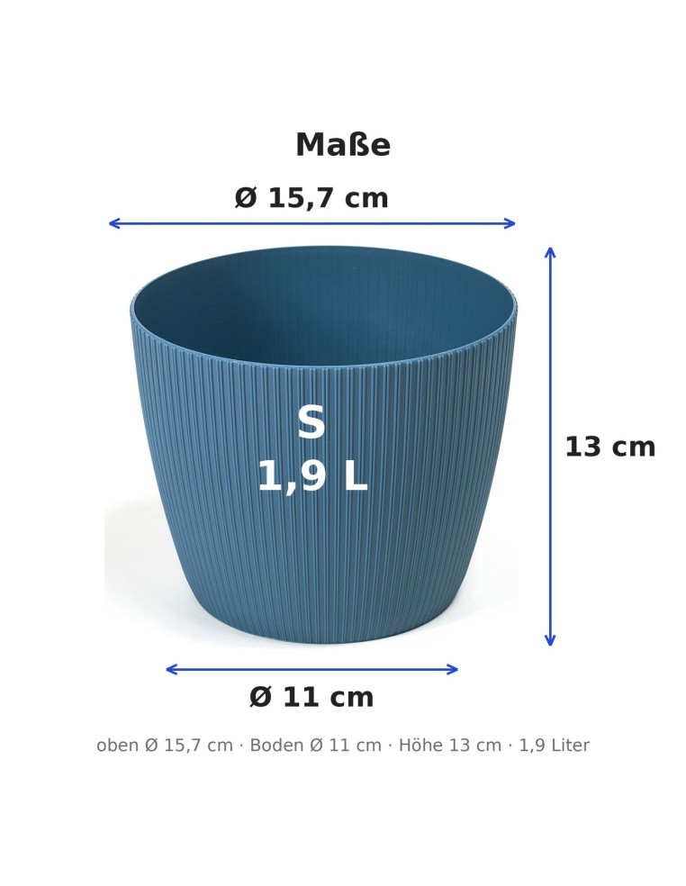 Coprivaso rotondo S Ø16 × 13 cm rigato, 1,9 L – Blu