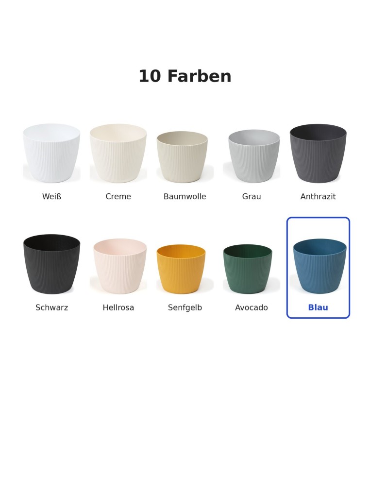 Sierpot rond S Ø16 × 13 cm geribbeld, 1,9 L – Blauw