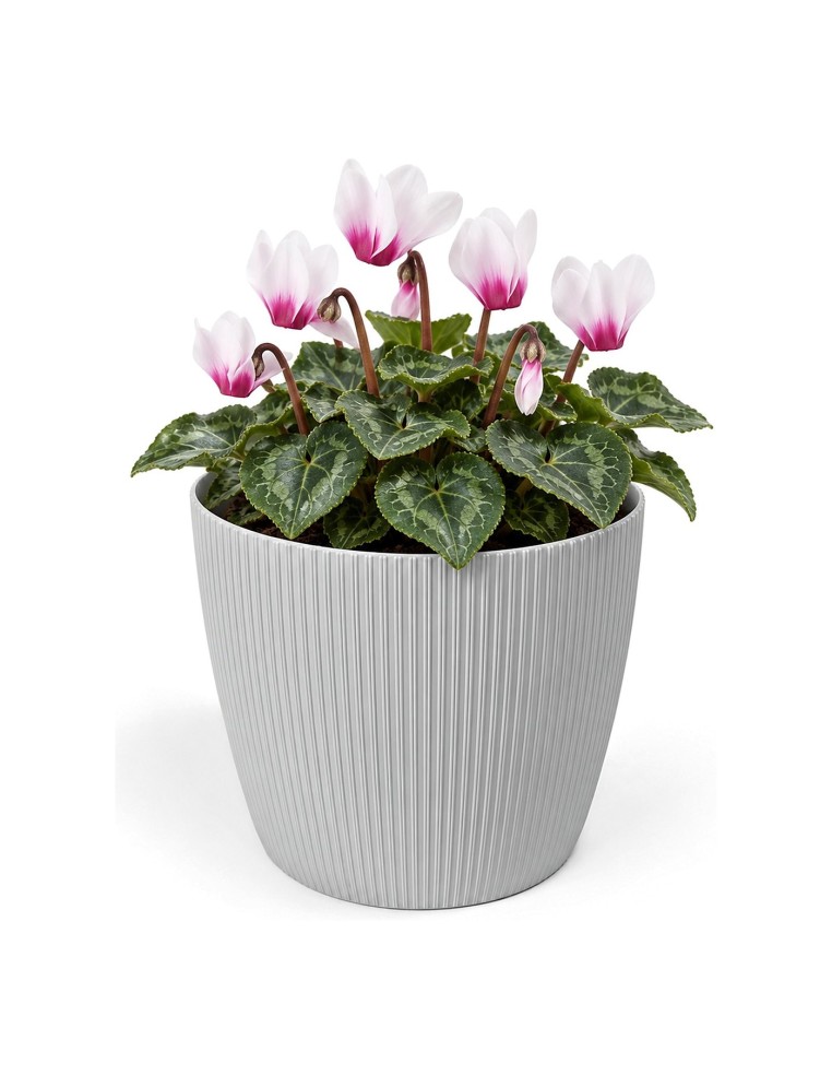 Cubremacetas redondo S Ø16 × 13 cm estriado, 1,9 L – Gris