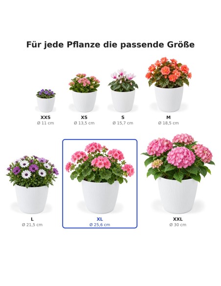 Coprivaso rotondo XL Ø26 × 21 cm rigato, 8,5 L – Bianco