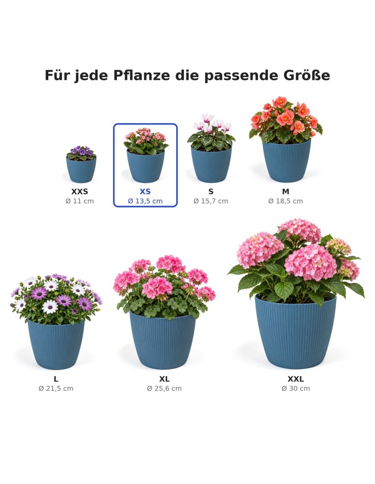 Coprivaso rotondo XS Ø14 × 11 cm rigato, 1,3 L – Blu