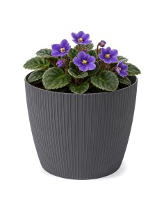 Coprivaso rotondo Ø11 × 8 cm rigato, 0,5 L – Antracite