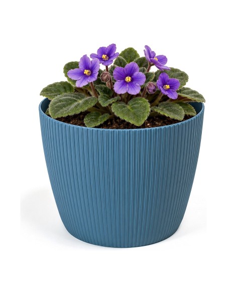 Coprivaso rotondo Ø11 × 8 cm rigato, 0,5 L – Blu