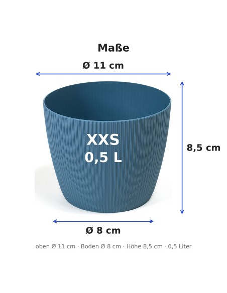 Coprivaso rotondo Ø11 × 8 cm rigato, 0,5 L – Blu