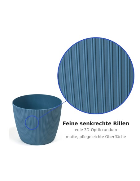 Coprivaso rotondo Ø11 × 8 cm rigato, 0,5 L – Blu