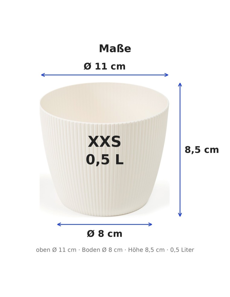 Coprivaso rotondo Ø11 × 8 cm rigato, 0,5 L – Crema