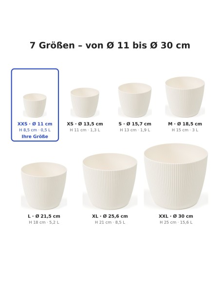 Coprivaso rotondo Ø11 × 8 cm rigato, 0,5 L – Crema