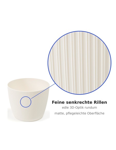 Cubremacetas redondo Ø11 × 8 cm estriado, 0,5 L – Crema