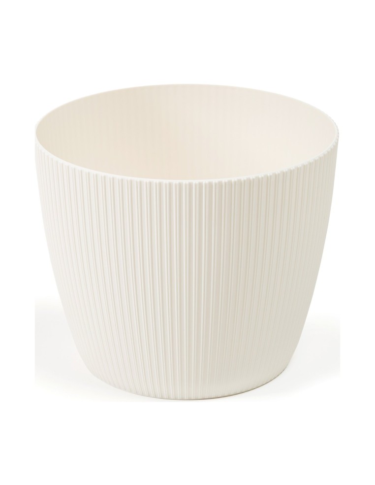 Cubremacetas redondo Ø11 × 8 cm estriado, 0,5 L – Crema