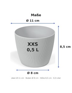 Sierpot rond Ø11 × 9 cm geribbeld, 0,5 L – Grijs 2