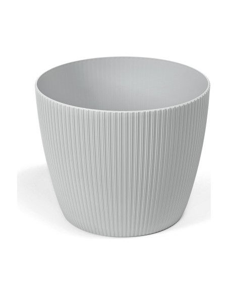 Übertopf rund Ø11 × 9 cm Gerillt, 0,5 L – Grau