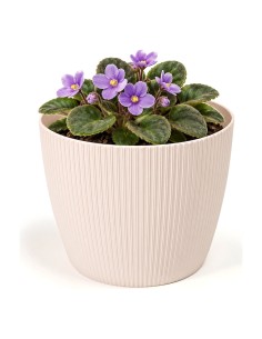 Sierpot rond Ø11 × 9 cm geribbeld, 0,5 L – Lichtroze