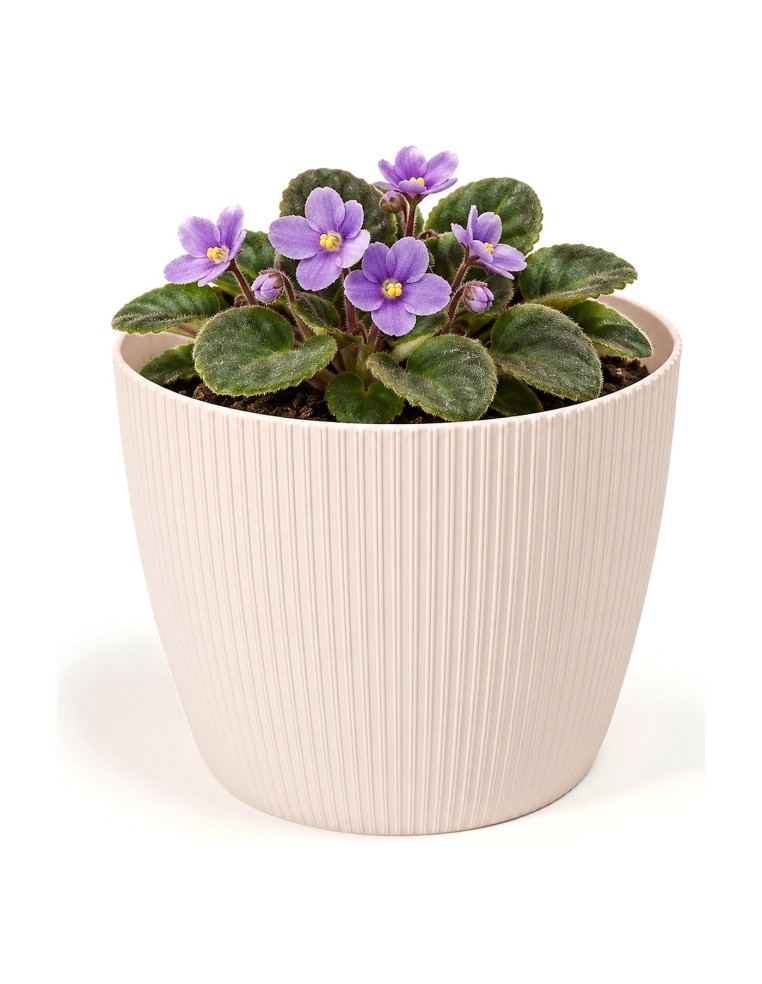 Sierpot rond Ø11 × 9 cm geribbeld, 0,5 L – Lichtroze