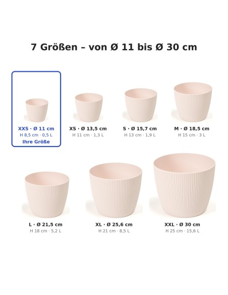 Sierpot rond Ø11 × 9 cm geribbeld, 0,5 L – Lichtroze