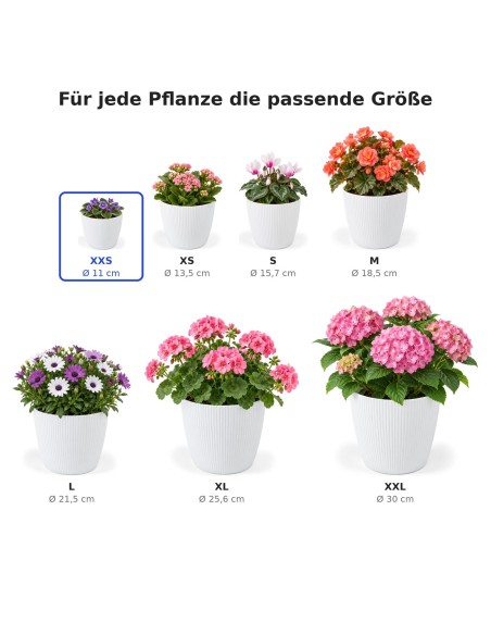 Coprivaso rotondo Ø11 × 9 cm rigato, 0,5 L – Bianco