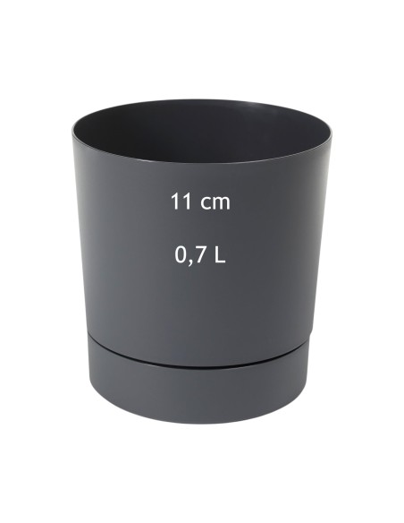 Übertopf rund Ø11 × 12 cm Matt, 0,7 L – Anthrazit | Töpferkönig