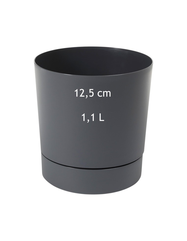 Coprivaso rotondo Ø13 × 13 cm opaco, 1,1 L – Antracite | Töpferkönig
