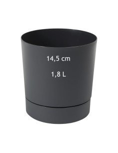 Übertopf rund Ø15 × 15 cm Matt, 1,8 L – Anthrazit | Töpferkönig
