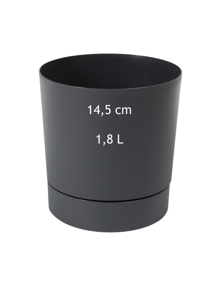Coprivaso rotondo Ø15 × 15 cm opaco, 1,8 L – Antracite | Töpferkönig