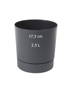 Cache-pot rond Ø18 × 19 cm mat, 2,5 L – Anthracite | Töpferkönig