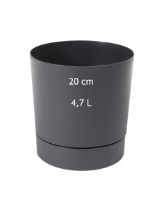 Cubremacetas redondo Ø20 × 21 cm mate, 4,7 L – Antracita | Töpferkönig