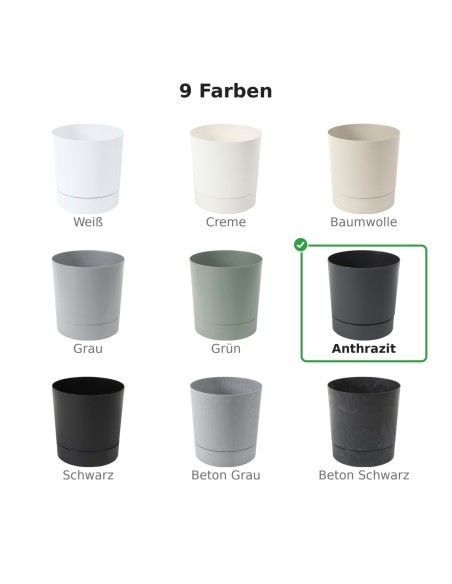 Coprivaso rotondo Ø20 × 21 cm opaco, 4,7 L – Antracite | Töpferkönig