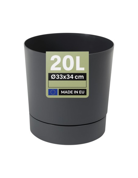 Sierpot rond Ø33 × 34 cm mat, 20 L – Antraciet | Töpferkönig