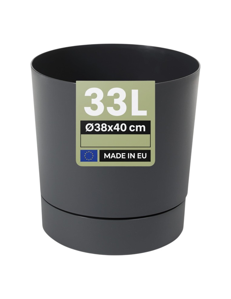 Cubremacetas redondo Ø38 × 40 cm mate, 33 L – Antracita | Töpferkönig